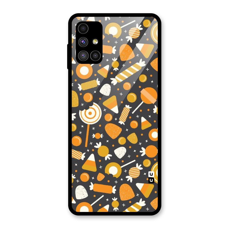 Candies Pattern Glass Back Case for Galaxy M51