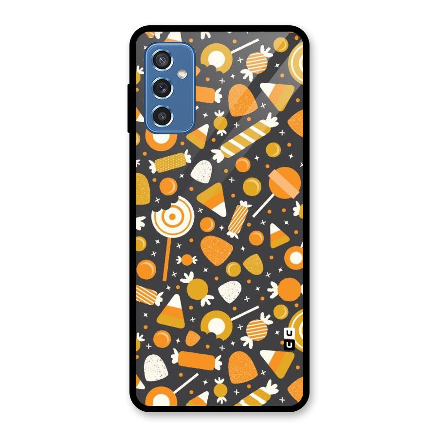 Candies Pattern Glass Back Case for Galaxy M52 5G