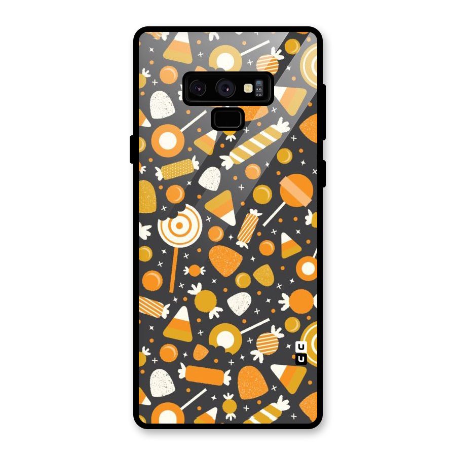 Candies Pattern Glass Back Case for Galaxy Note 9
