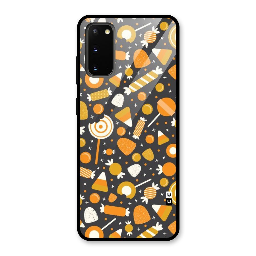 Candies Pattern Glass Back Case for Galaxy S20