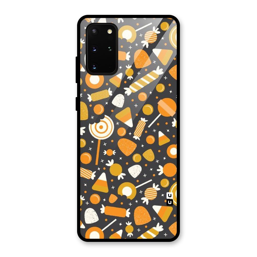 Candies Pattern Glass Back Case for Galaxy S20 Plus