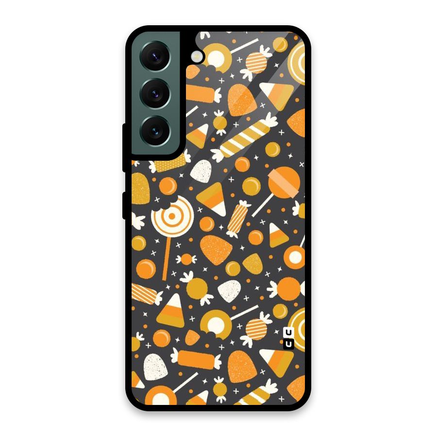 Candies Pattern Glass Back Case for Galaxy S22 5G