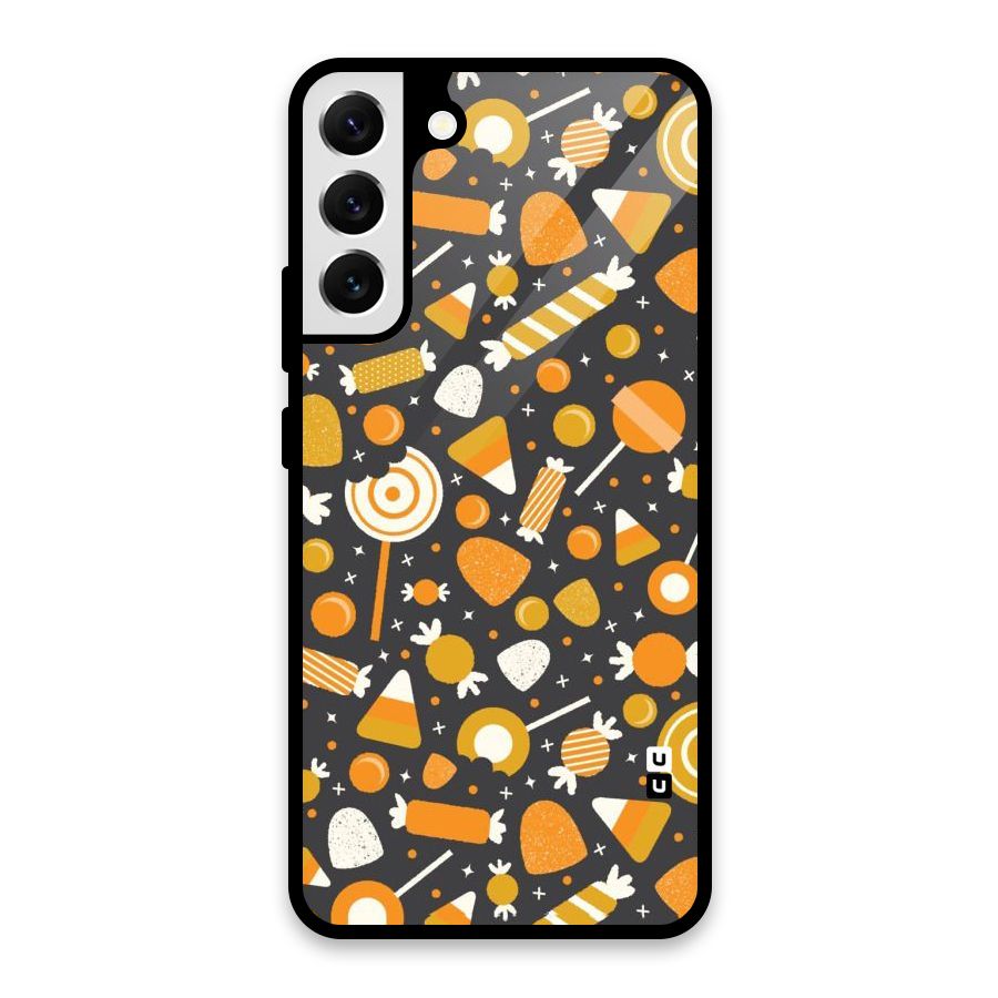 Candies Pattern Glass Back Case for Galaxy S22 Plus 5G
