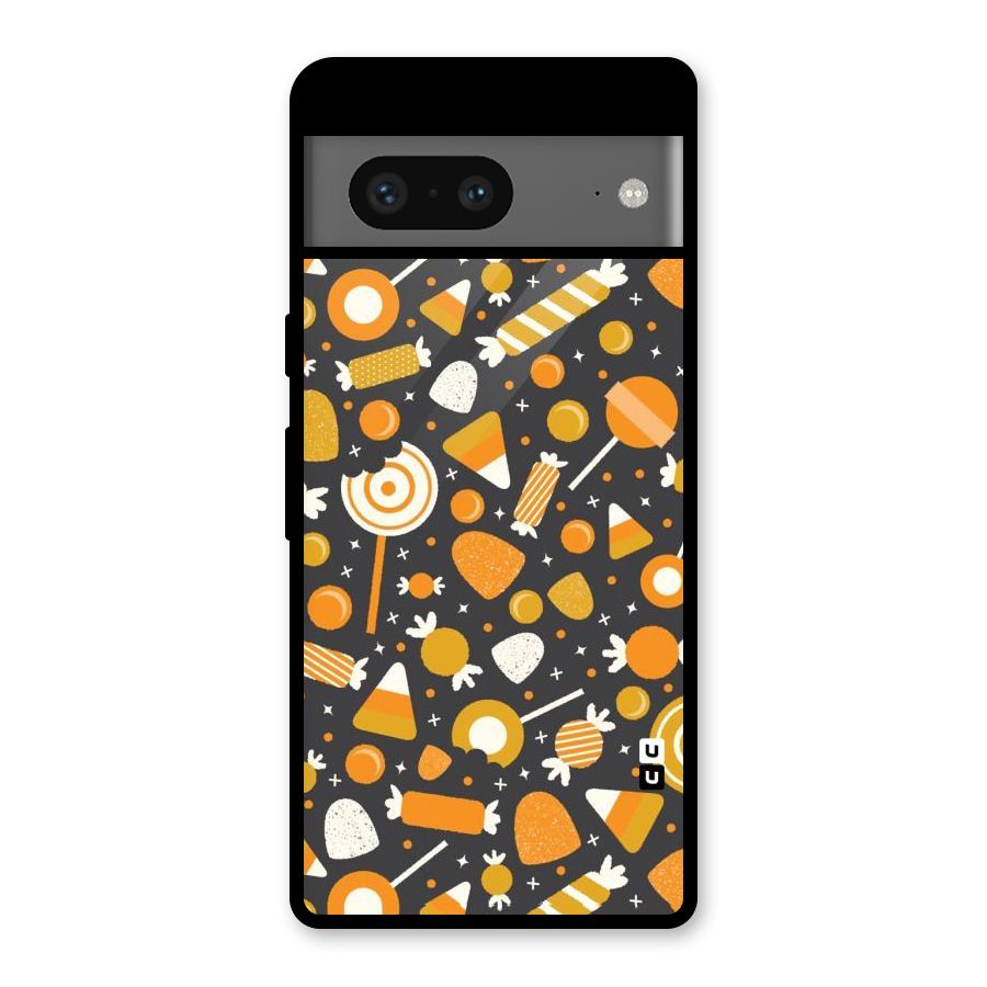 Candies Pattern Glass Back Case for Google Pixel 7