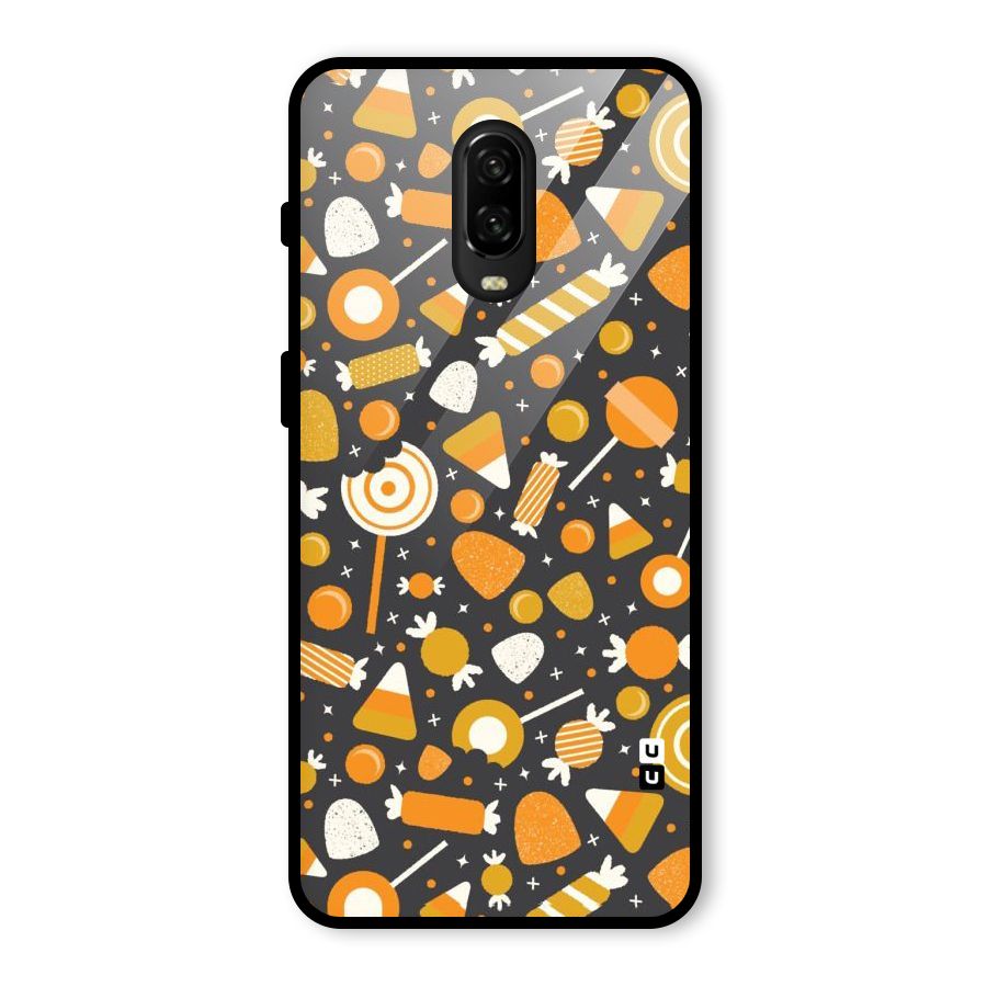 Candies Pattern Glass Back Case for OnePlus 6T