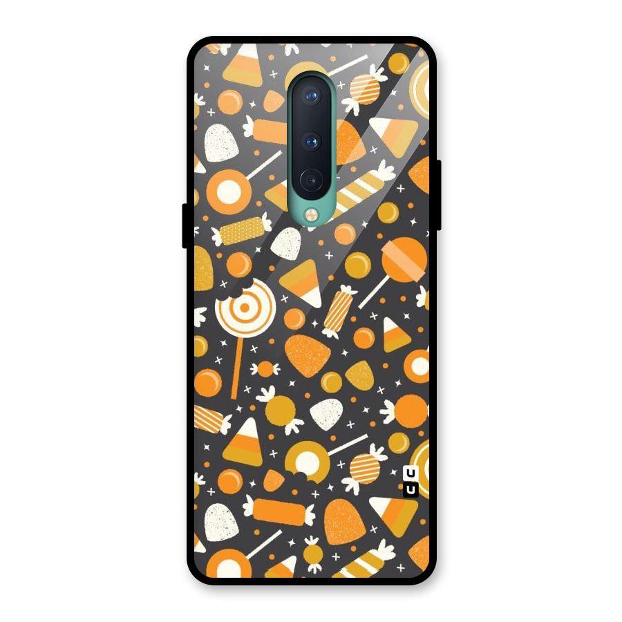 Candies Pattern Glass Back Case for OnePlus 8