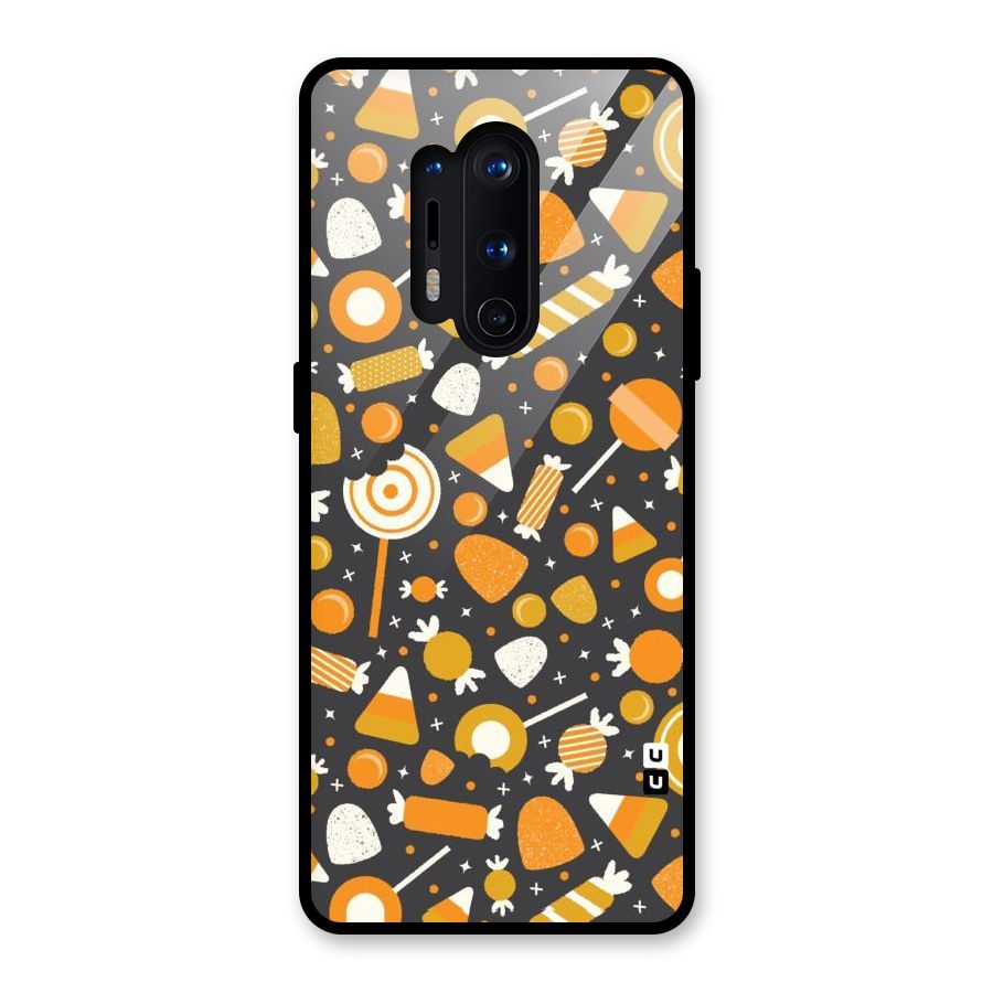 Candies Pattern Glass Back Case for OnePlus 8 Pro