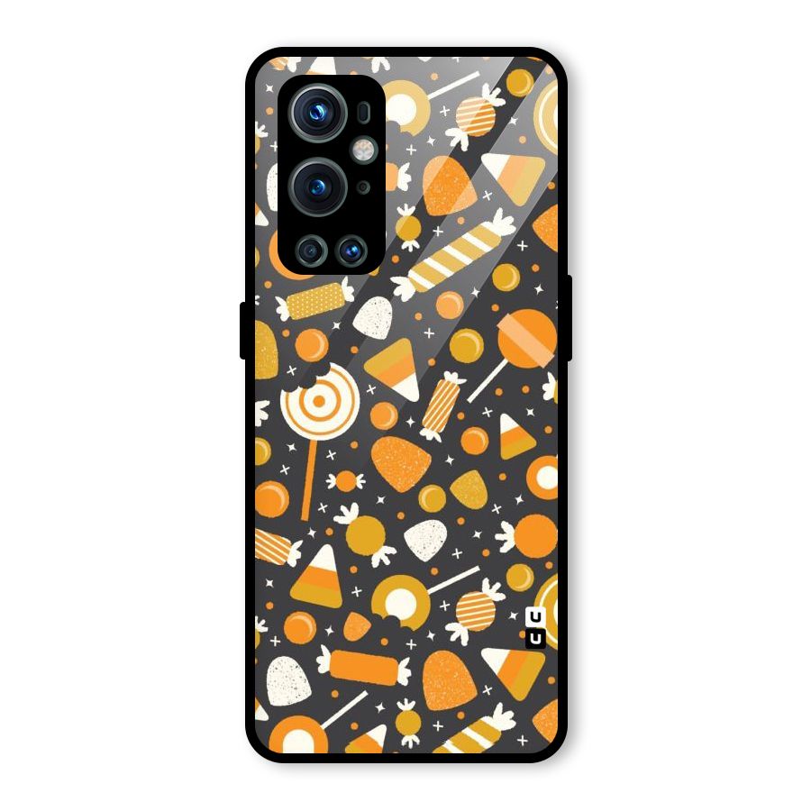 Candies Pattern Glass Back Case for OnePlus 9 Pro