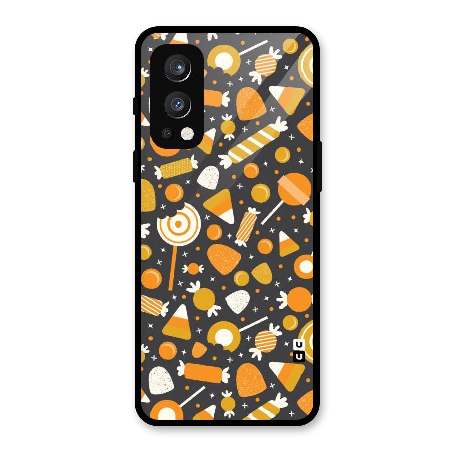 Candies Pattern Glass Back Case for OnePlus Nord 2 5G