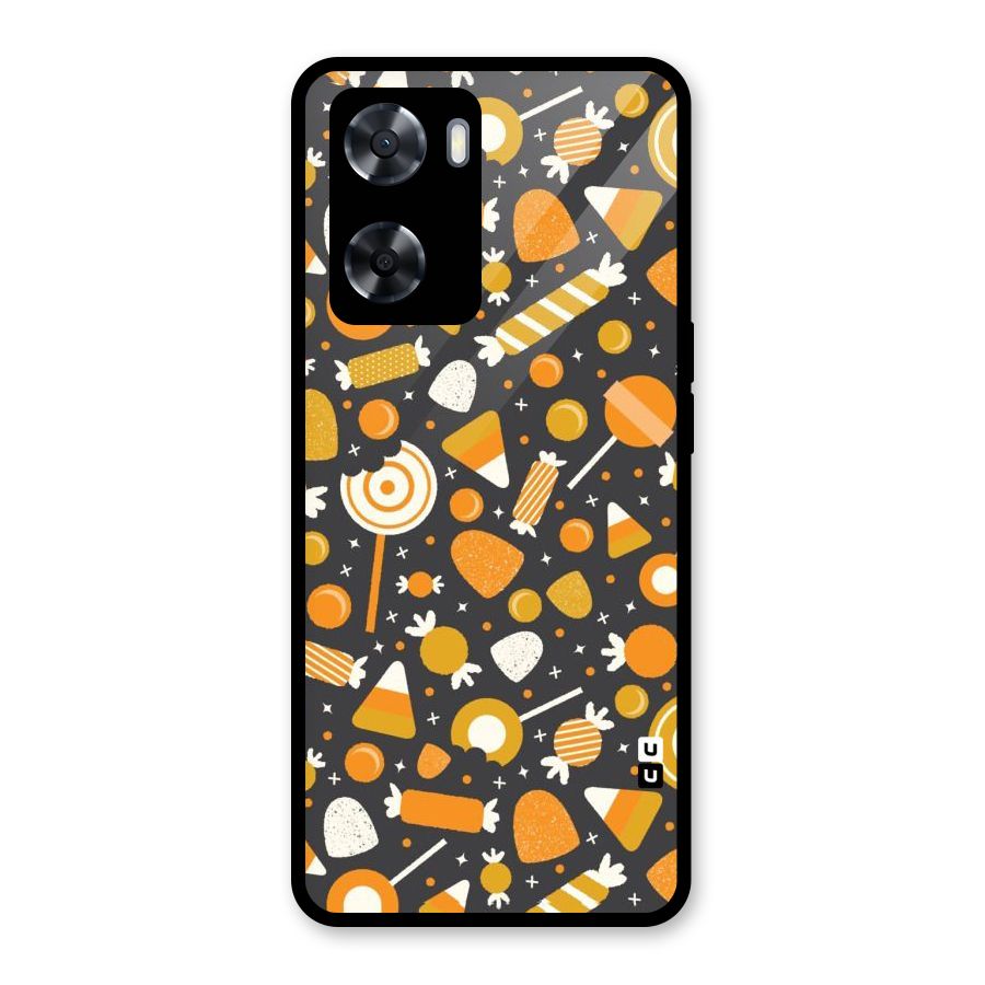 Candies Pattern Glass Back Case for Oppo A57 2022