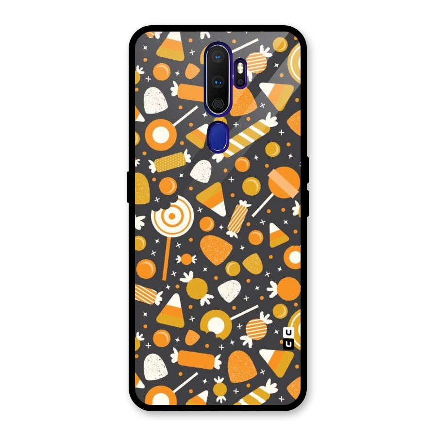Candies Pattern Glass Back Case for Oppo A9 (2020)