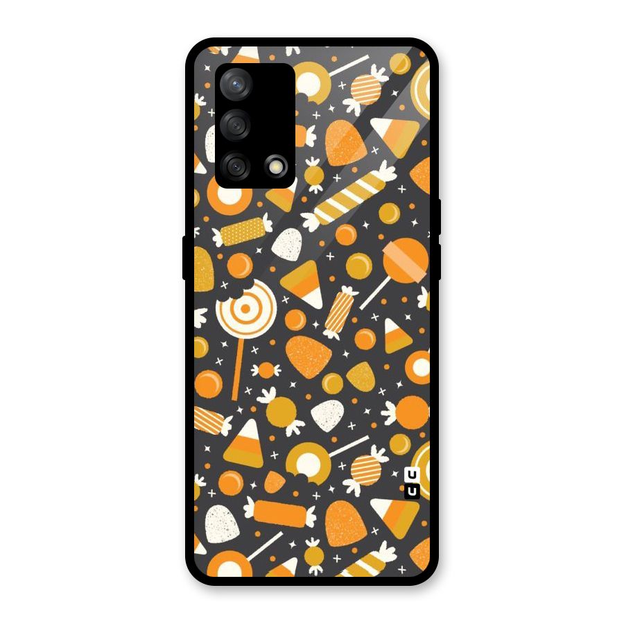 Candies Pattern Glass Back Case for Oppo F19