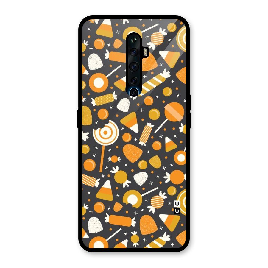 Candies Pattern Glass Back Case for Oppo Reno2 F