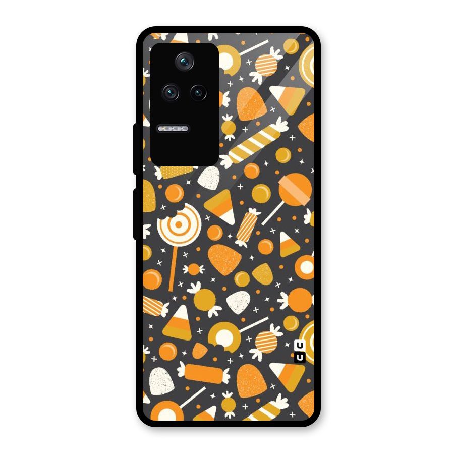 Candies Pattern Glass Back Case for Poco F4 5G