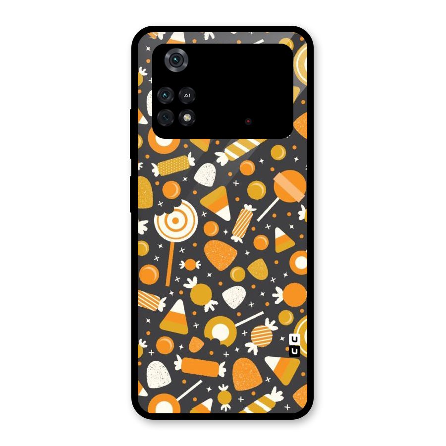 Candies Pattern Glass Back Case for Poco M4 Pro 4G