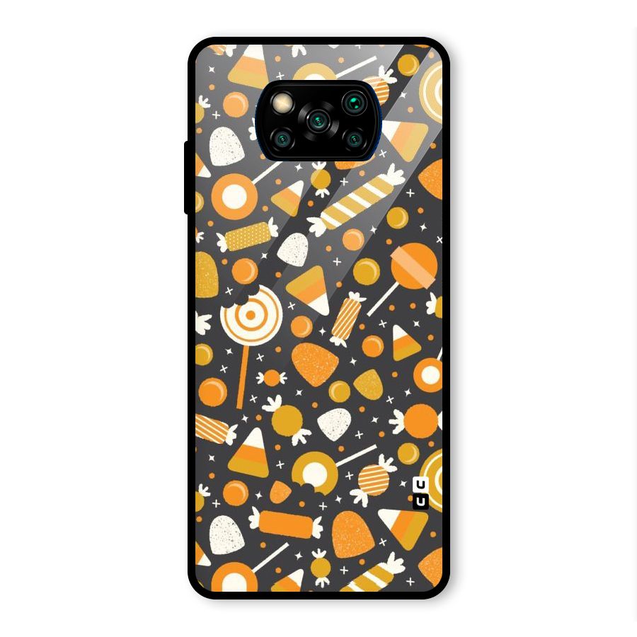 Candies Pattern Glass Back Case for Poco X3 Pro