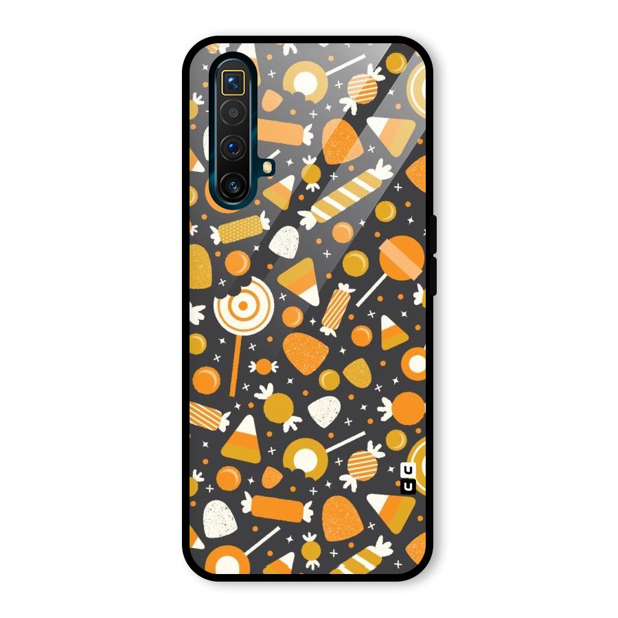 Candies Pattern Glass Back Case for Realme X3 SuperZoom