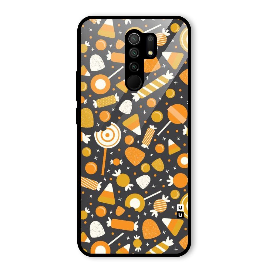 Candies Pattern Glass Back Case for Redmi 9 Prime