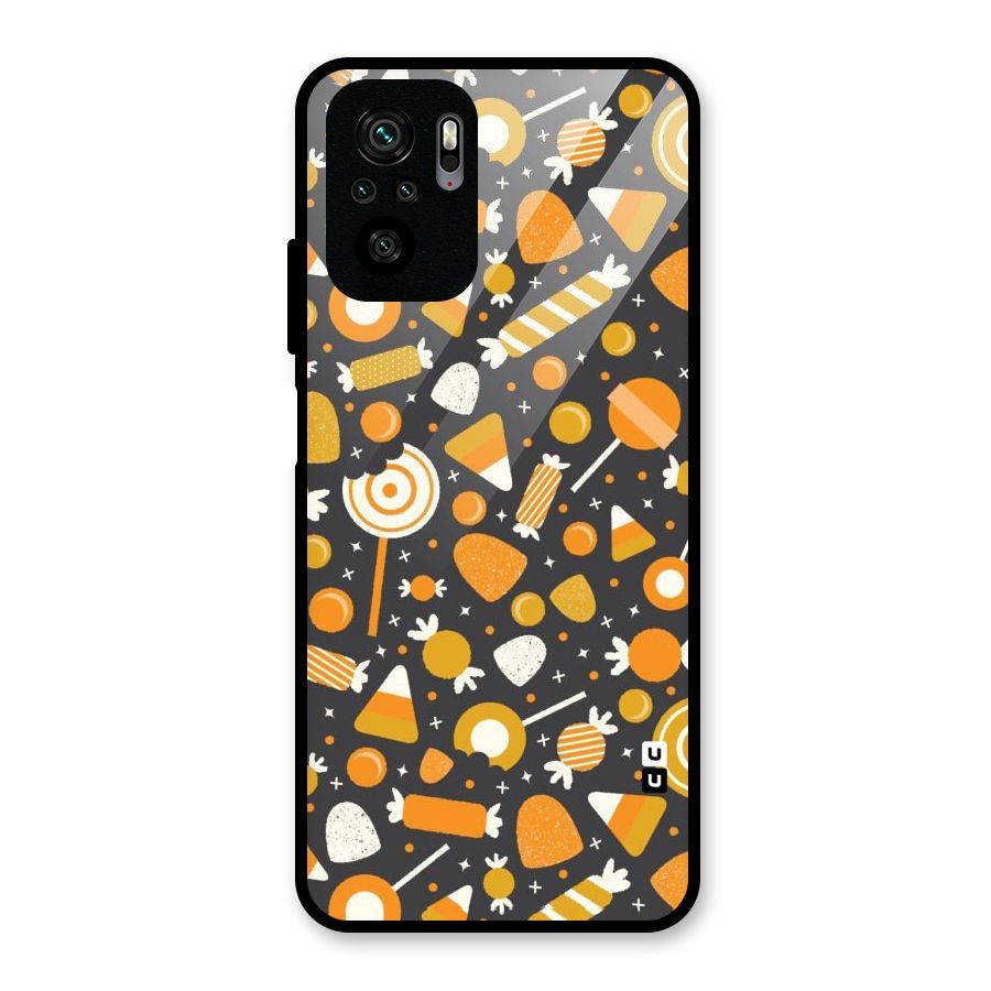 Candies Pattern Glass Back Case for Redmi Note 10S