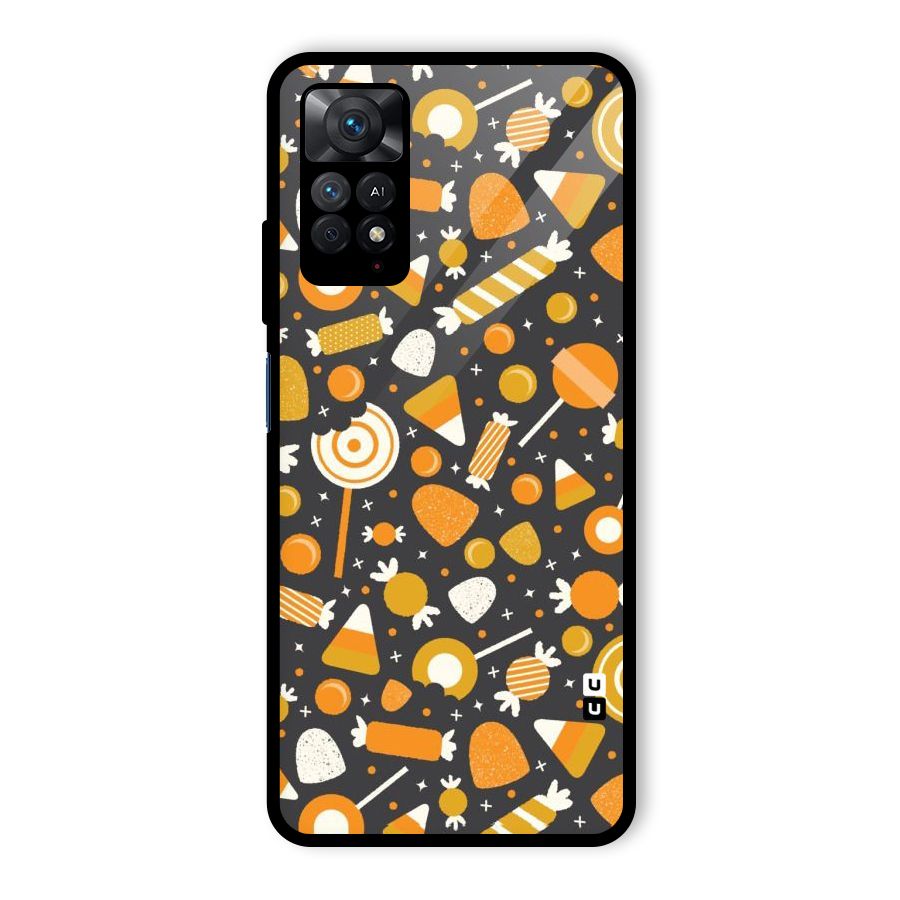 Candies Pattern Glass Back Case for Redmi Note 11 Pro