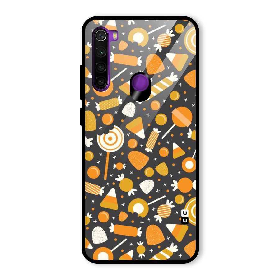 Candies Pattern Glass Back Case for Redmi Note 8