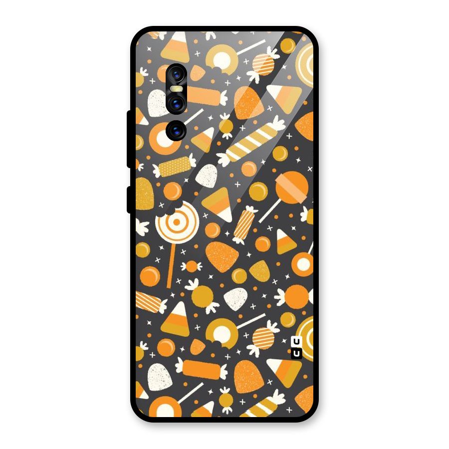 Candies Pattern Glass Back Case for Vivo V15 Pro