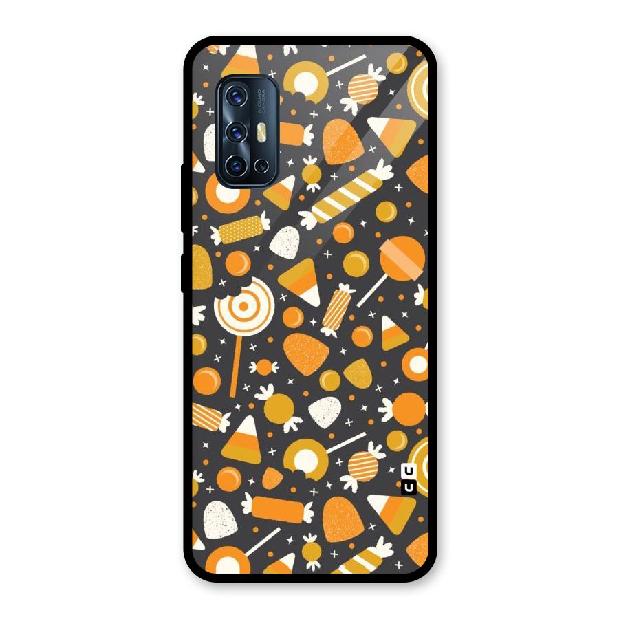 Candies Pattern Glass Back Case for Vivo V17