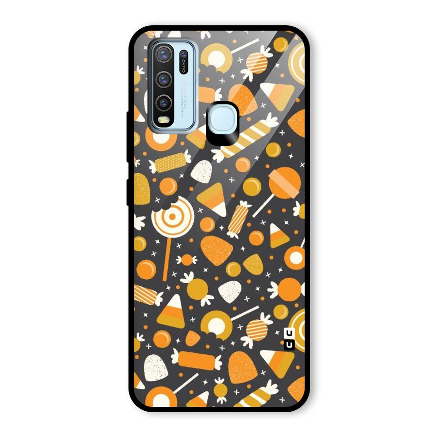 Candies Pattern Glass Back Case for Vivo Y30