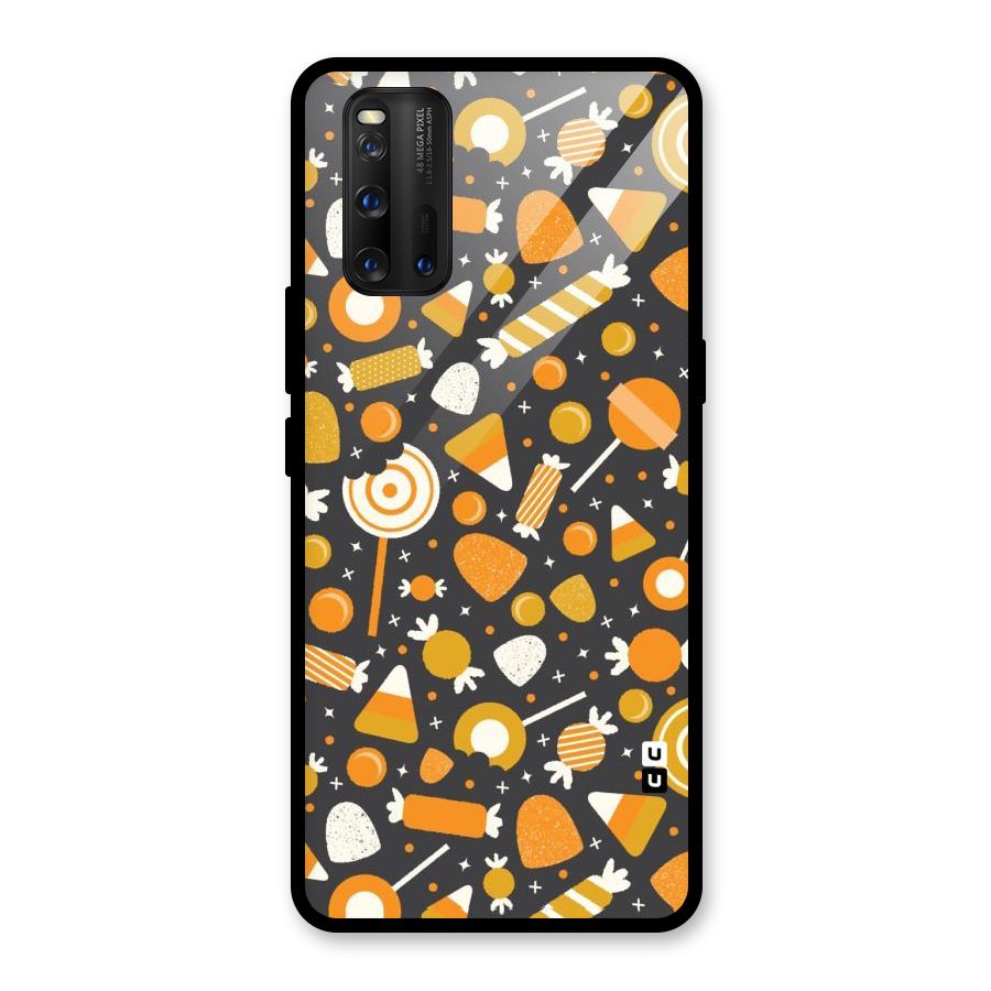 Candies Pattern Glass Back Case for Vivo iQOO 3