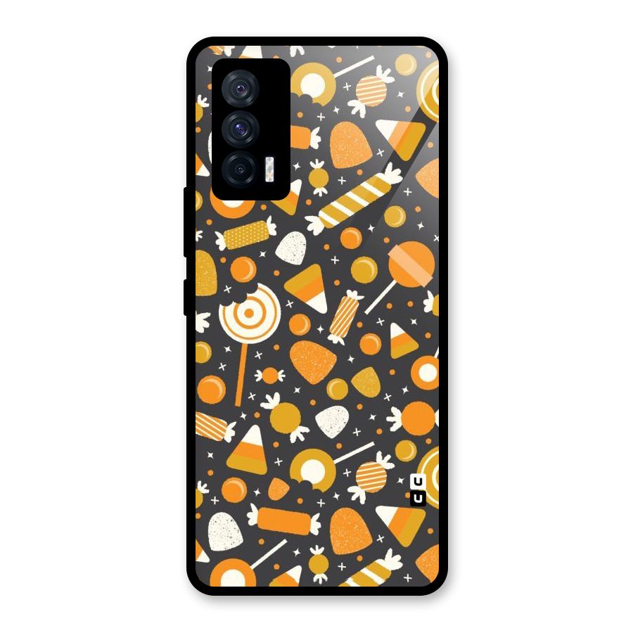 Candies Pattern Glass Back Case for Vivo iQOO 7 5G