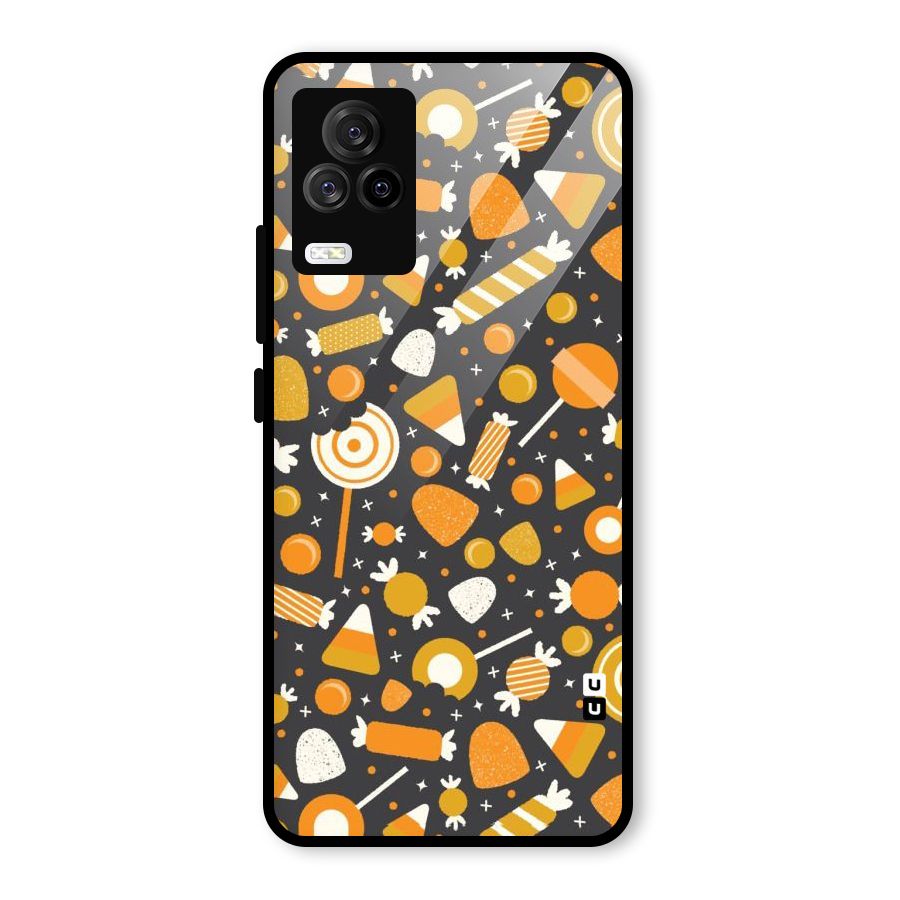 Candies Pattern Glass Back Case for Vivo iQOO 7 Legend 5G