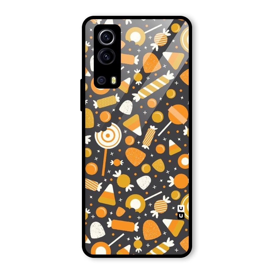 Candies Pattern Glass Back Case for Vivo iQOO Z3