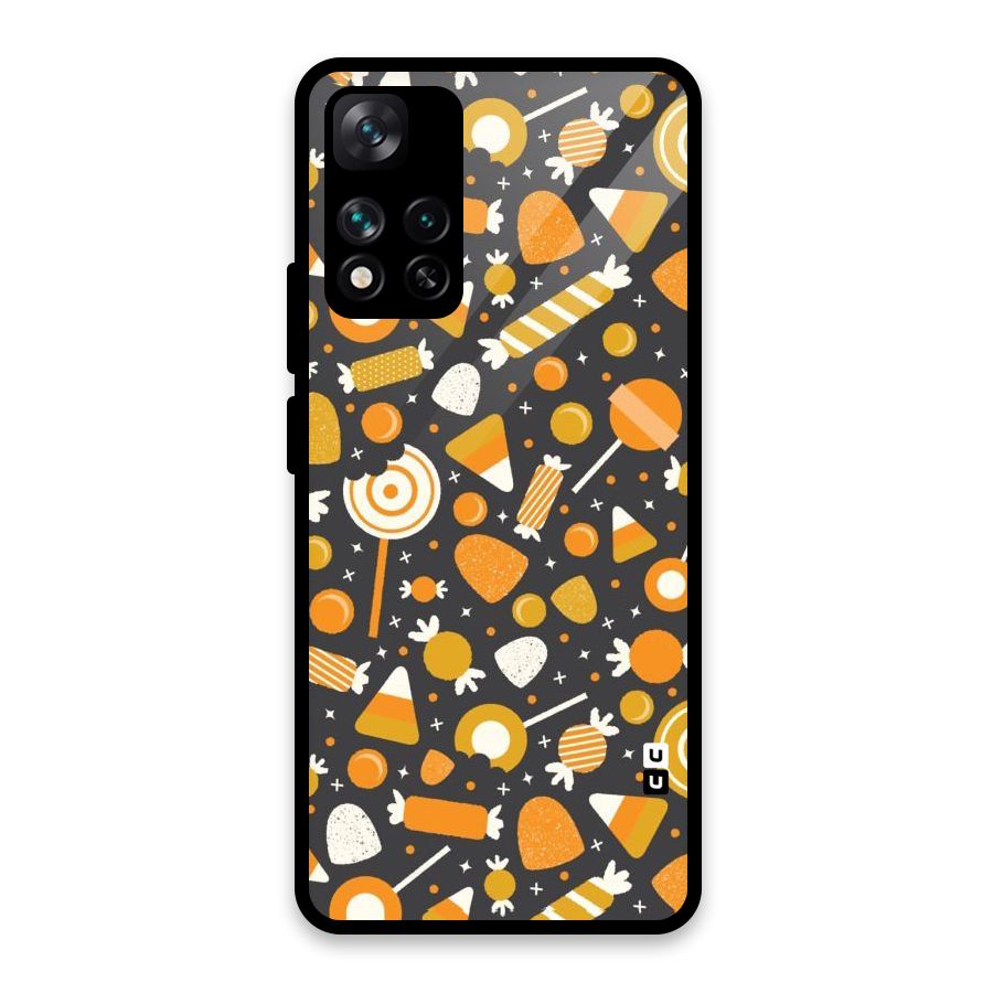 Candies Pattern Glass Back Case for Xiaomi 11i HyperCharge 5G