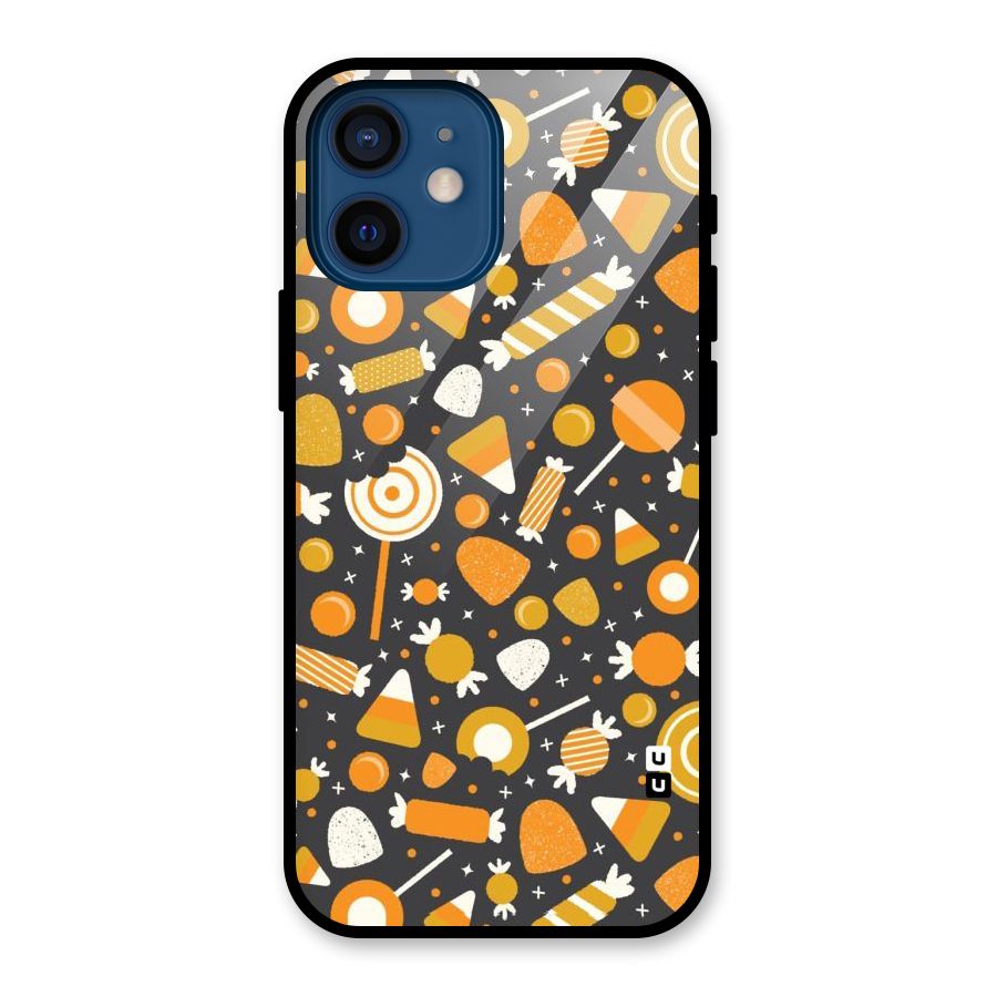 Candies Pattern Glass Back Case for iPhone 12 Mini