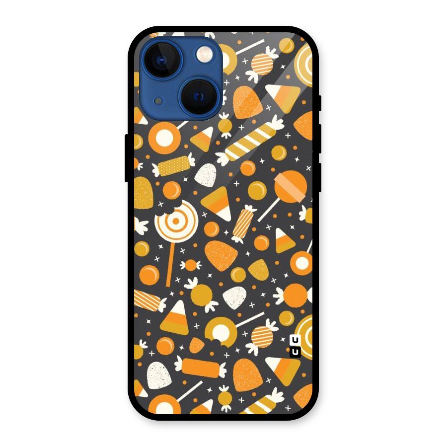 Candies Pattern Glass Back Case for iPhone 13 Mini