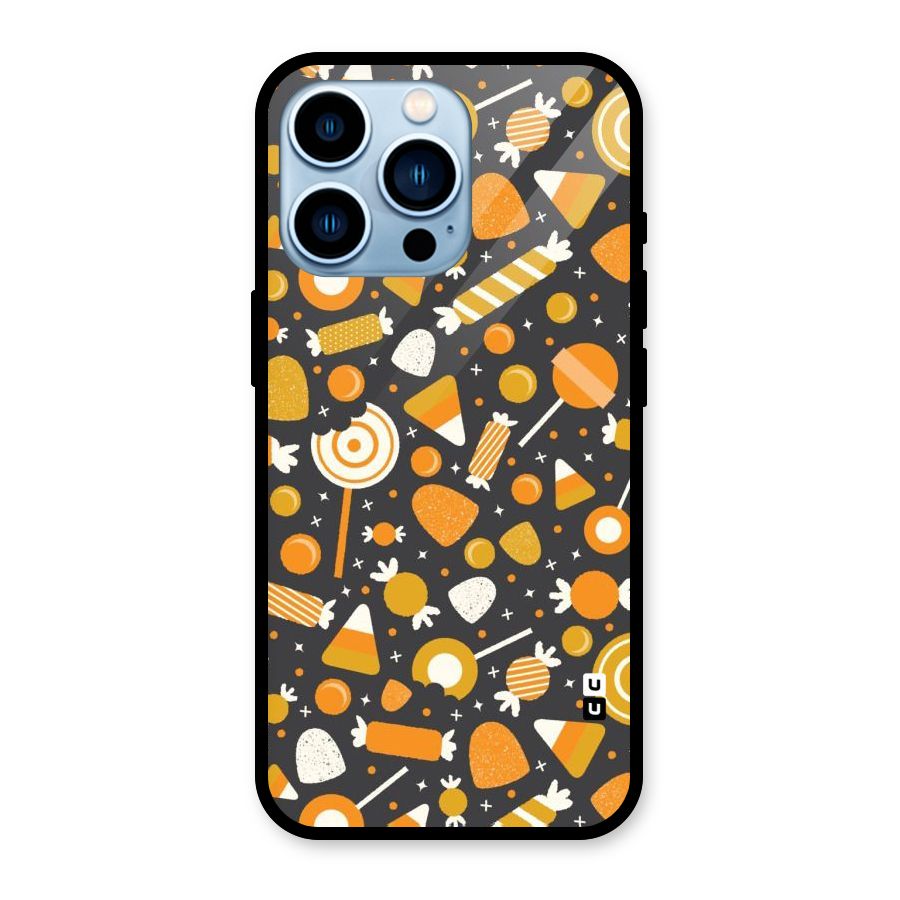 Candies Pattern Glass Back Case for iPhone 13 Pro