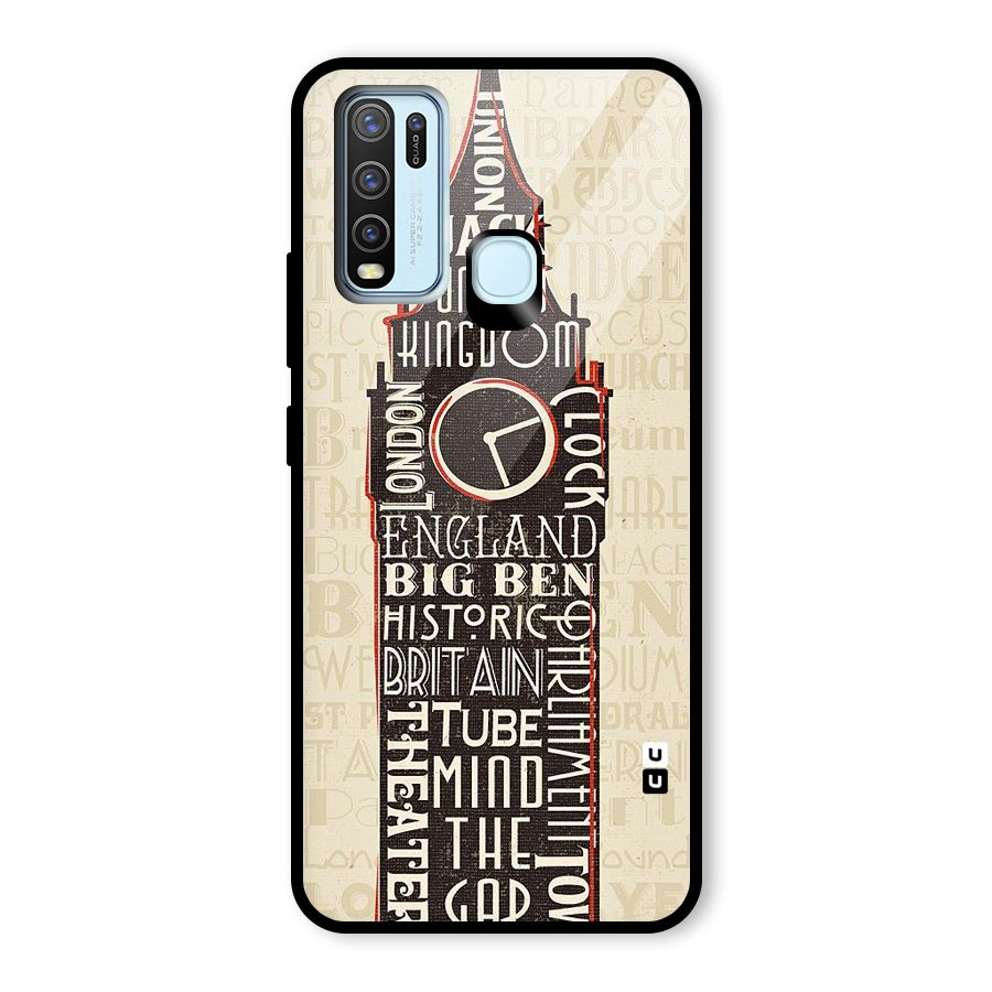 Cap City Design Glass Back Case for Vivo Y30