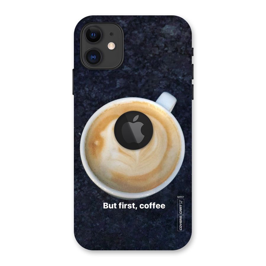 Cappuccino Coffee Back Case for iPhone 11 Logo Cut