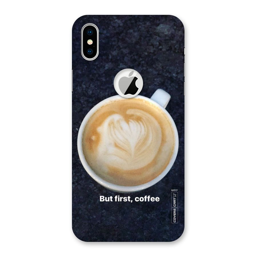 Cappuccino Coffee Back Case for iPhone X Logo Cut