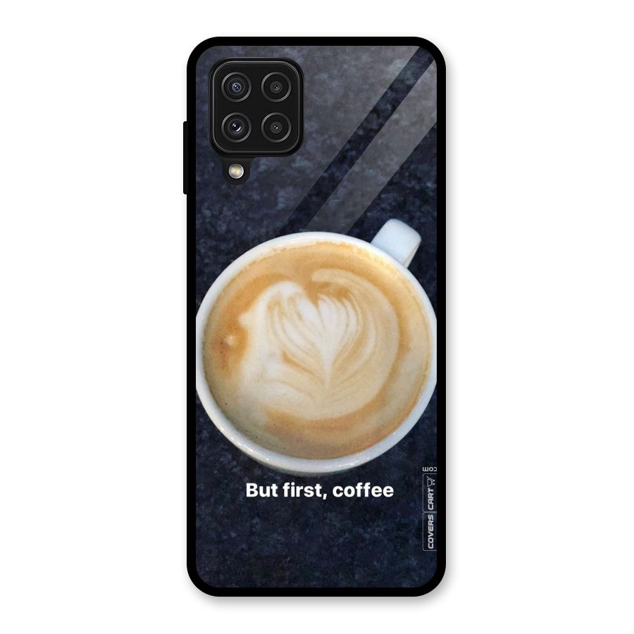 Cappuccino Coffee Glass Back Case for Galaxy A22 4G