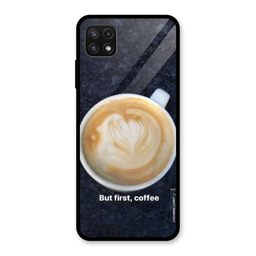Cappuccino Coffee Glass Back Case for Galaxy A22 5G