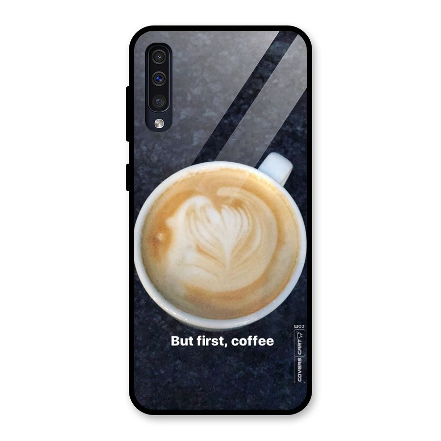 Cappuccino Coffee Glass Back Case for Galaxy A50