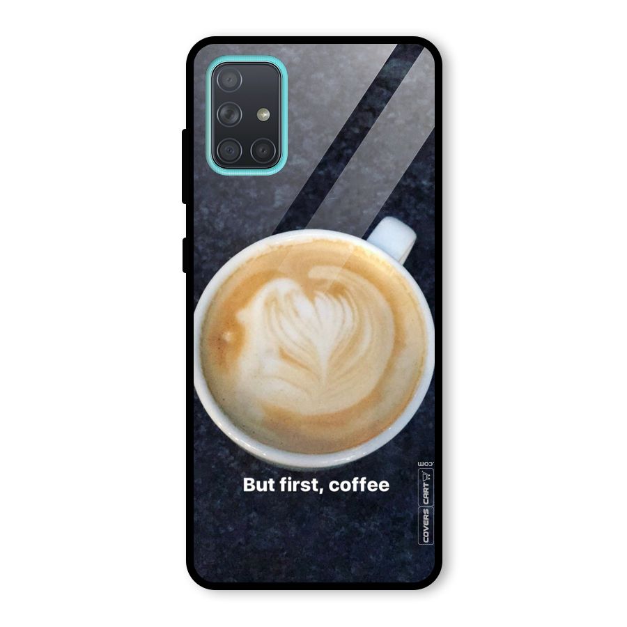 Cappuccino Coffee Glass Back Case for Galaxy A71