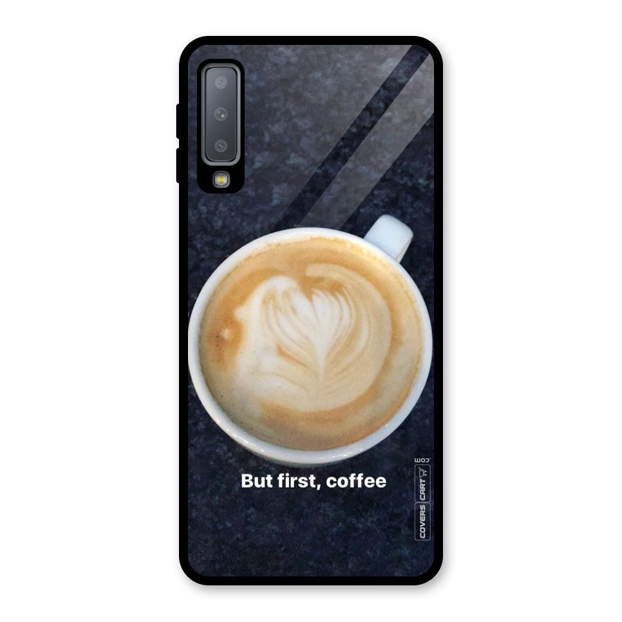 Cappuccino Coffee Glass Back Case for Galaxy A7 (2018)