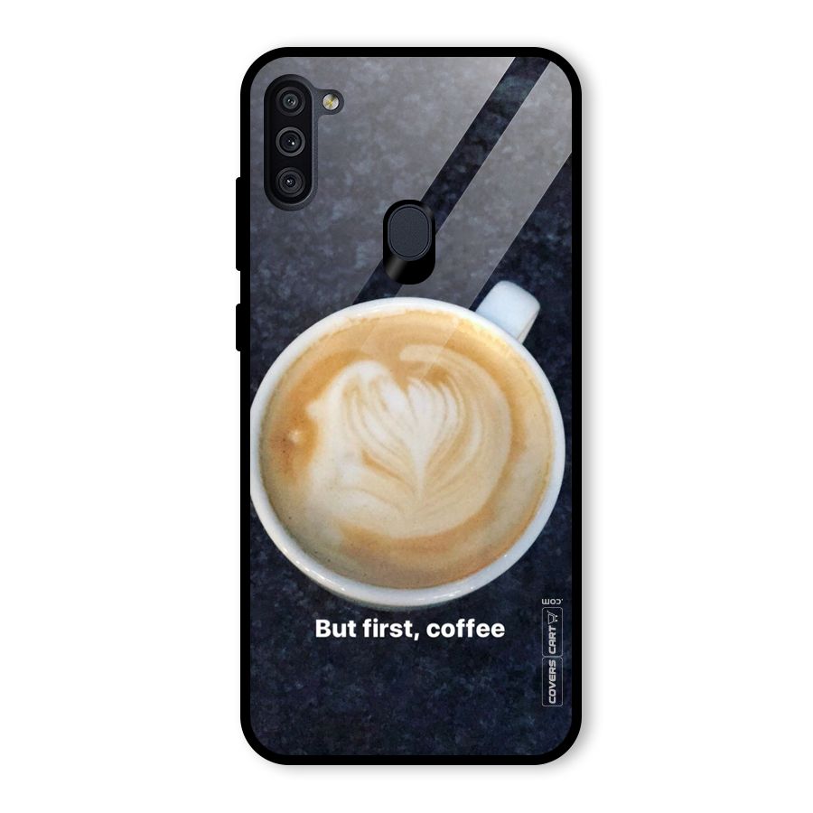 Cappuccino Coffee Glass Back Case for Galaxy M11
