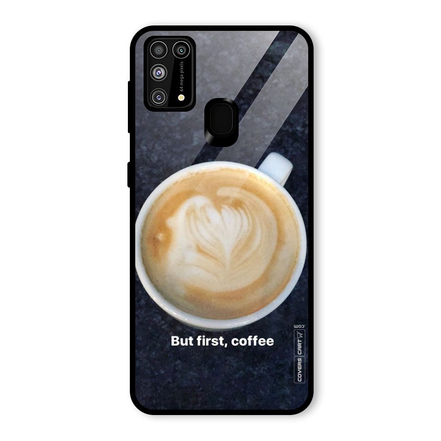 Cappuccino Coffee Glass Back Case for Galaxy M31
