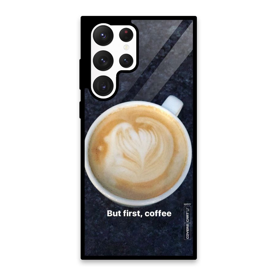 Cappuccino Coffee Glass Back Case for Galaxy S22 Ultra 5G