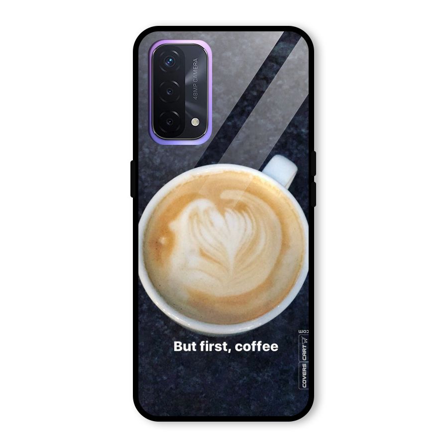 Cappuccino Coffee Glass Back Case for Oppo A74 5G