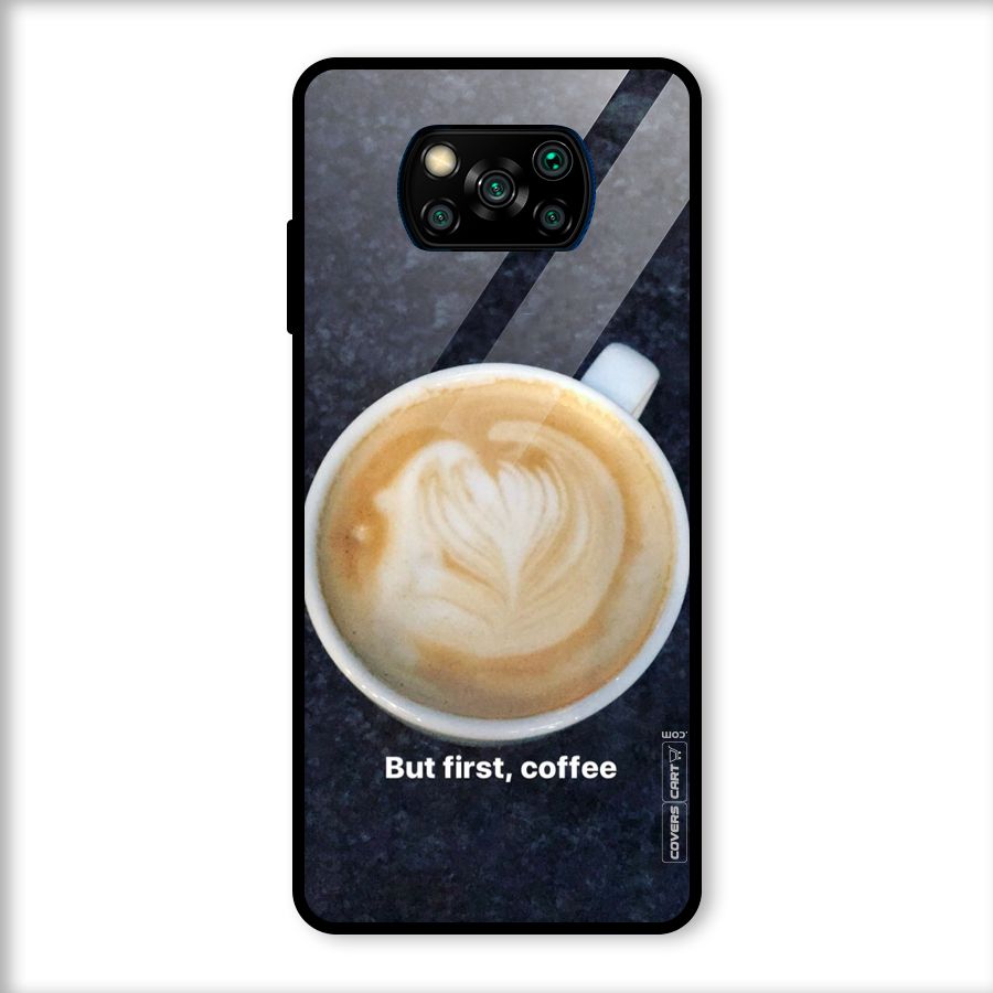 Cappuccino Coffee Glass Back Case for Poco X3