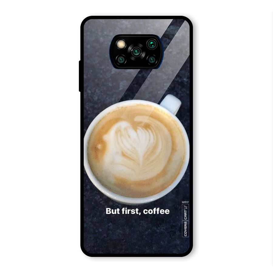 Cappuccino Coffee Glass Back Case for Poco X3 Pro